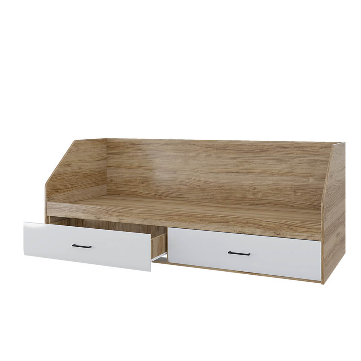 Ненси Кровать 800 - 2 ящ. (дуб золотой - белый)