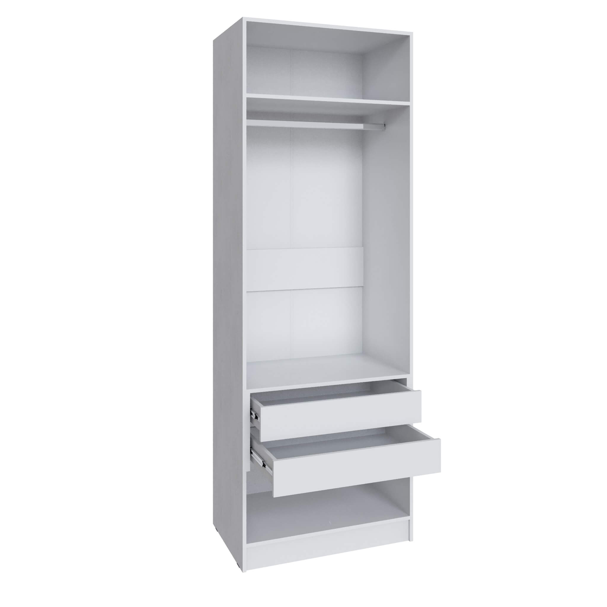 Шкаф Мадрид (0,8) с 2 ящ. внутри без зеркала белый