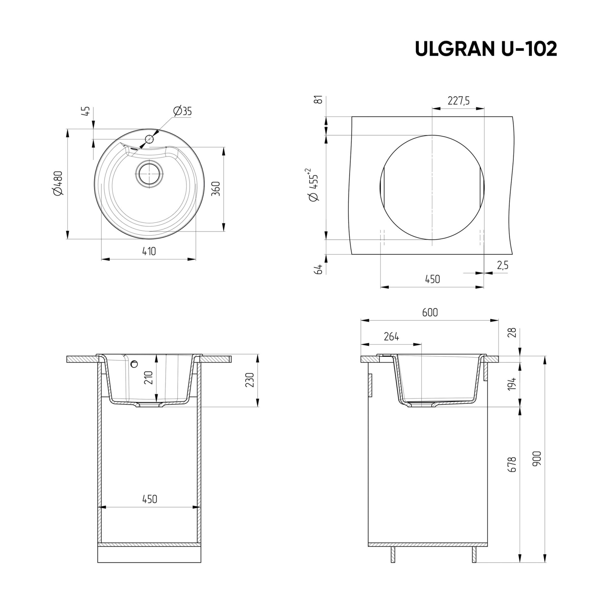 Мойка Ulgran U-102