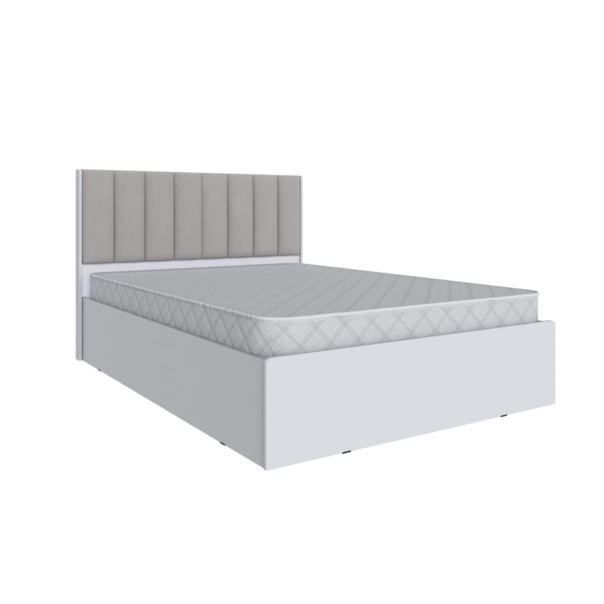 Спальня Мадрид кровать МД-2, МД-3 (1,4) мягкое изголовье Волна светло-серый