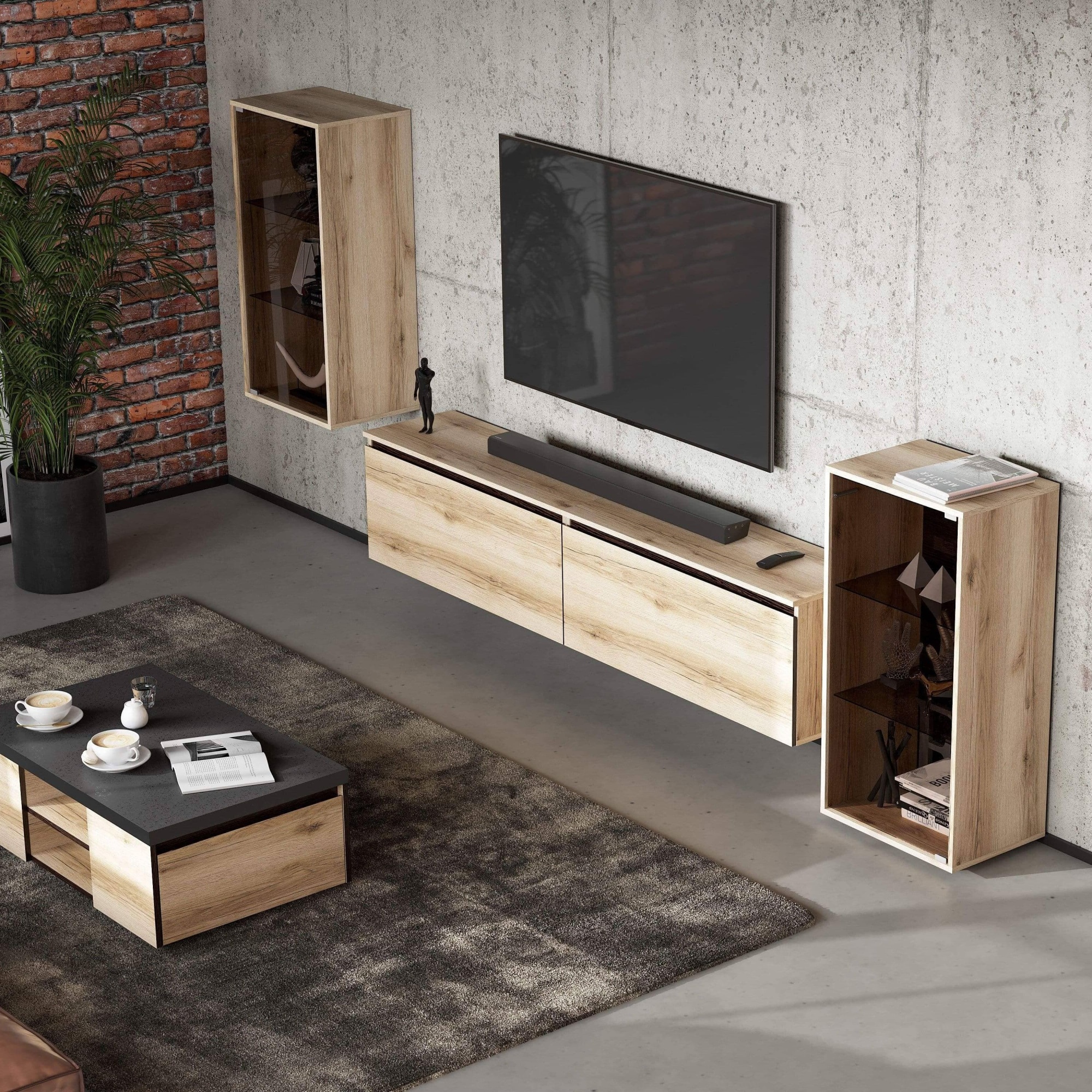 МС "Берген" Тумба со стеклом серия 2